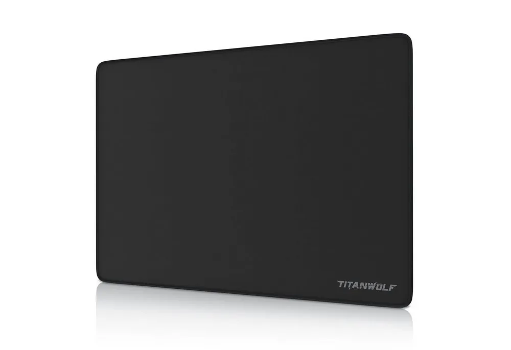 Titanwolf Gaming Mauspad Speed Mousepad 350 x 250 x 3 mm, Tischunterlage, strapazierfähig, rutschfest, abwaschbar, Geschwindigkeit & Präzision, schwarz