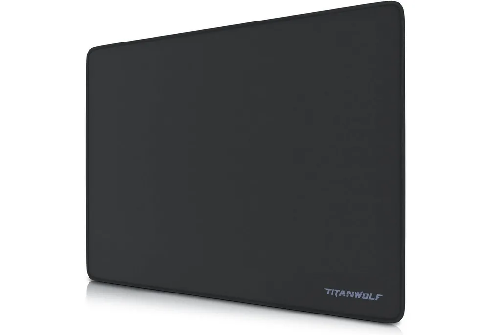 Titanwolf Gaming Mauspad XL Speed Mousepad 440 x 350 x 3 mm, Tischunterlage, strapazierfähig, rutschfest, abwaschbar, Geschwindigkeit & Präzision, schwarz
