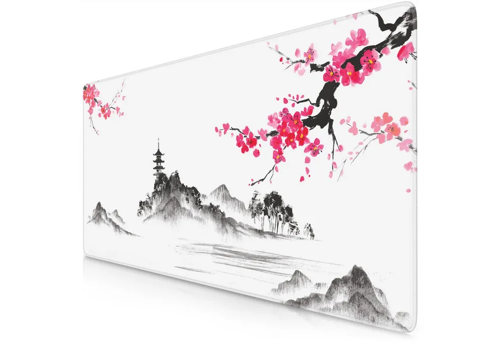 Titanwolf Gaming Mauspad XXL Speed Mousepad 900 x 400 x 3 mm, Schreibtischauflage, abwaschbar, rutschfeste Rückseite, Geschwindigkeit & Präzision, Ink Sakura