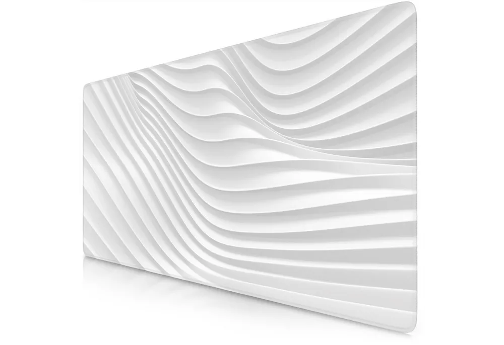 Titanwolf Gaming Mauspad XXL Speed Mousepad 900 x 400 x 3 mm, Schreibtischauflage, abwaschbar, rutschfeste Rückseite, Geschwindigkeit & Präzision, White Wave