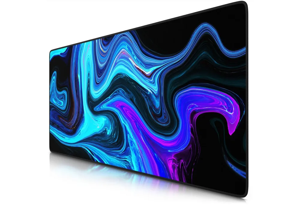 Titanwolf Gaming Mauspad XXL Speed Mousepad 900 x 400 x 3 mm, Schreibtischauflage, abwaschbar, rutschfeste Rückseite, Geschwindigkeit & Präzision, Blue Liquid