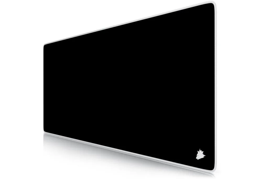 Titanwolf Gaming Mauspad XXL Speed Mousepad 900 x 400 x 3 mm, große Tischunterlage, rutschfest, abwaschbar, Geschwindigkeit & Präzision, Symbol weiß