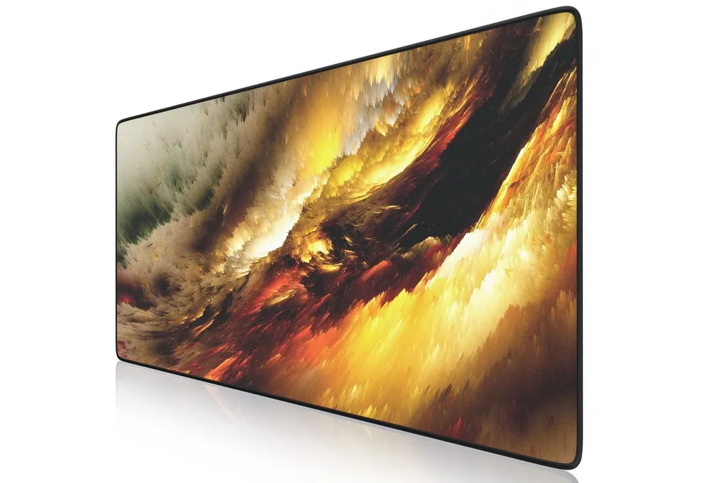 Titanwolf Gaming Mauspad XXL Speed Mousepad 900 x 400 x 3 mm, große Tischunterlage, rutschfest, abwaschbar, Geschwindigkeit & Präzision, Golden Storm