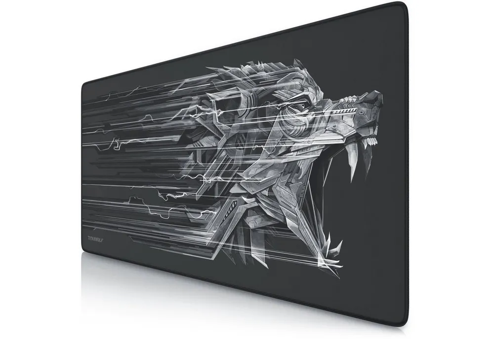 Titanwolf Gaming Mauspad XXL Speed Mousepad 900 x 400 x 3 mm, große Tischunterlage, rutschfest, abwaschbar, Geschwindigkeit & Präzision, schwarz