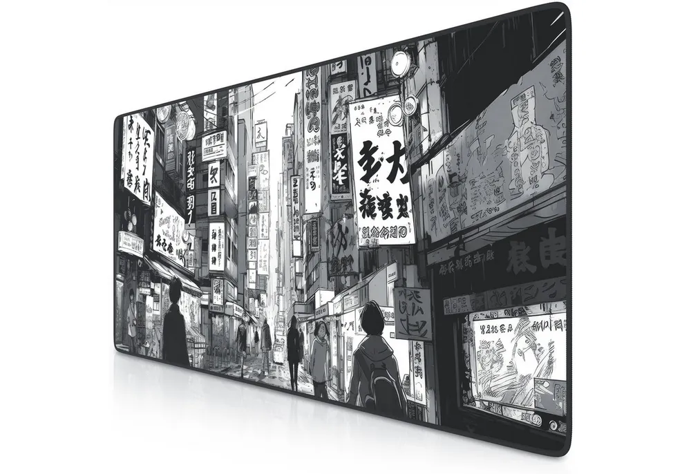 Titanwolf Gaming Mauspad XXL Speed Mousepad 900 x 400 x 3 mm, Schreibtischauflage, abwaschbar, rutschfeste Rückseite, Geschwindigkeit & Präzision, Manga