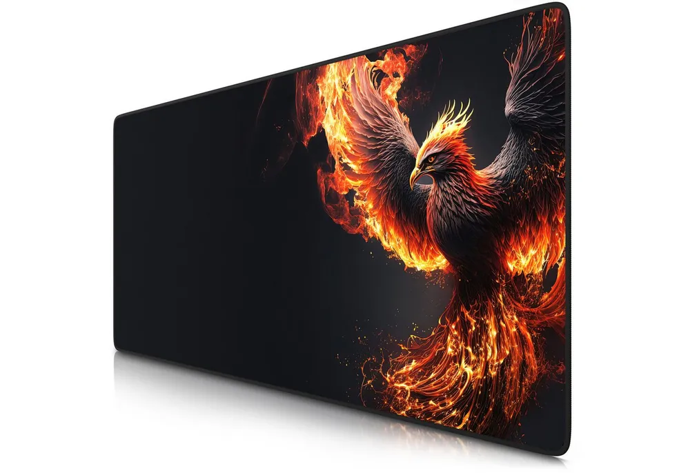 Titanwolf Gaming Mauspad XXL Speed Mousepad 900 x 400 x 3 mm, Schreibtischauflage, abwaschbar, rutschfeste Rückseite, Geschwindigkeit & Präzision, Phoenix