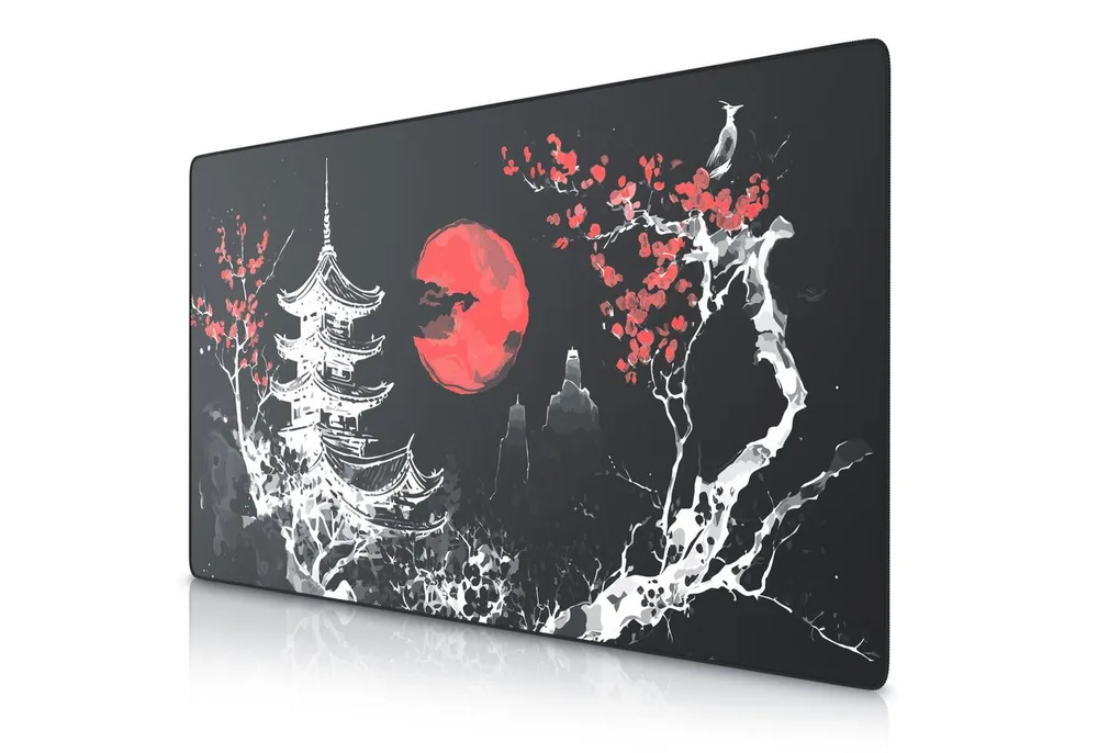 Titanwolf Gaming Mauspad XXXL Speed Mousepad 1200 x 600 x 3 mm, große Schreibtischauflage, rutschfest, abwaschbar, Geschwindigkeit & Präzision, Japan Ink Black