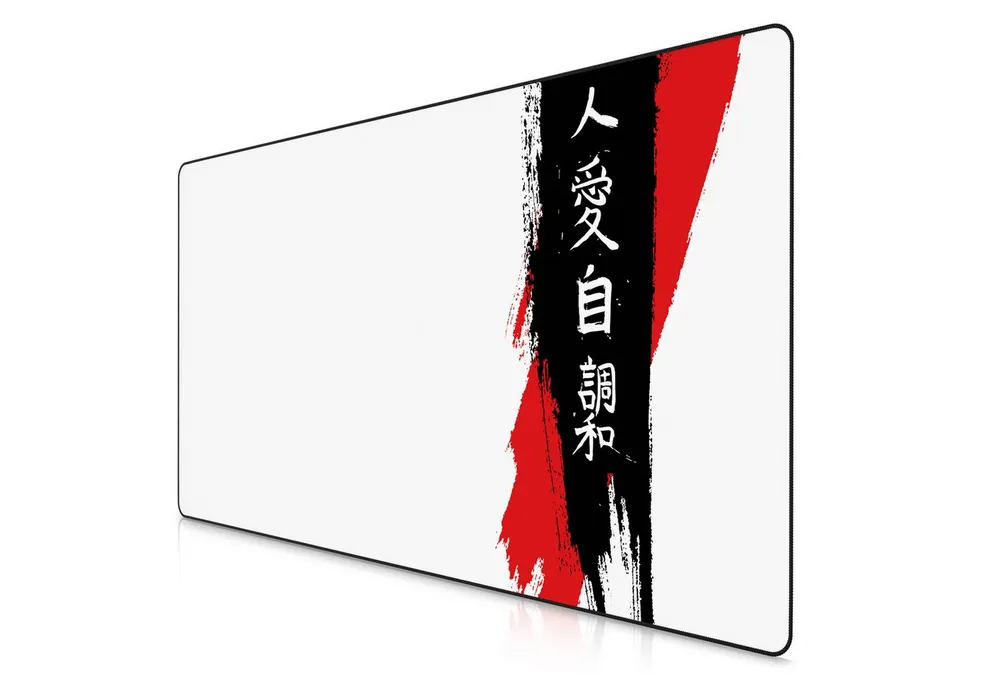 Titanwolf Gaming Mauspad XXXL Speed Mousepad 1200 x 600 x 3 mm, große Schreibtischauflage, rutschfest, abwaschbar, Geschwindigkeit & Präzision, Japan Ink Letters