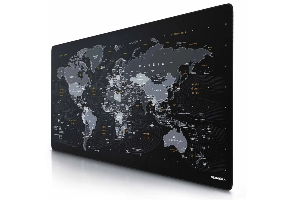 Titanwolf Gaming Mauspad XXXL Speed Mousepad 1200 x 600 x 3 mm, große Tischunterlage, rutschfest, abwaschbar, Geschwindigkeit & Präzision, Wolf Global