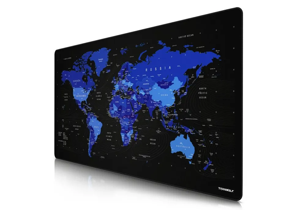 Titanwolf Gaming Mauspad XXXL Speed Mousepad 1200 x 600 x 3 mm, große Tischunterlage, rutschfest, abwaschbar, Geschwindigkeit & Präzision, Englisch blau