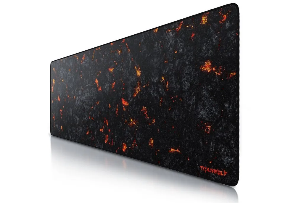 Titanwolf Gaming Mauspad XXXL Speed Mousepad 1200 x 400 x 3 mm, große Schreibtischauflage, abwaschbar, rutschfeste Rückseite, Geschwindigkeit & Präzision, Lava