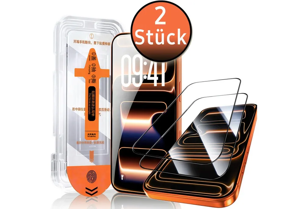 TK-Handel Displayschutzfolie panzerglas 9H Montagehilfe Schutzglas Schutzfolie Glas Folie für iPhone 16E iPhone 17E, Displayschutzfolie, Displayschutz, Hartglas, Displayfolie, screen Protector, display, Echt Glas, 9H gehärtet, Handyschutz, full cover, 2 Stück, handyfolie, Glasfolie, Panzerfolie, Schutzglas, 9H