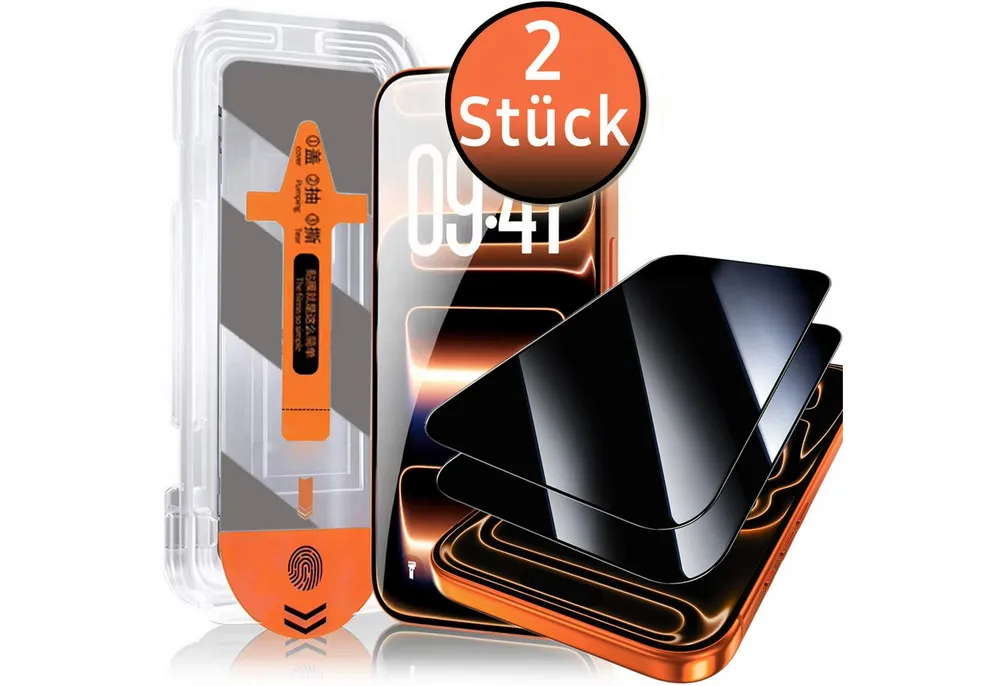 TK-Handel Displayschutzfolie panzerglas 9H Blickschutz Schutzglas Schutzfolie Glas Folie für iPhone 17 Pro Max, Displayschutzfolie, Displayschutz, Hartglas, Displayfolie, screen Protector, display, Echt Glas, 9H gehärtet, Handyschutz, full cover, 2 Stück, handyfolie, Glasfolie, Panzerfolie, privacy, Sichtschutz