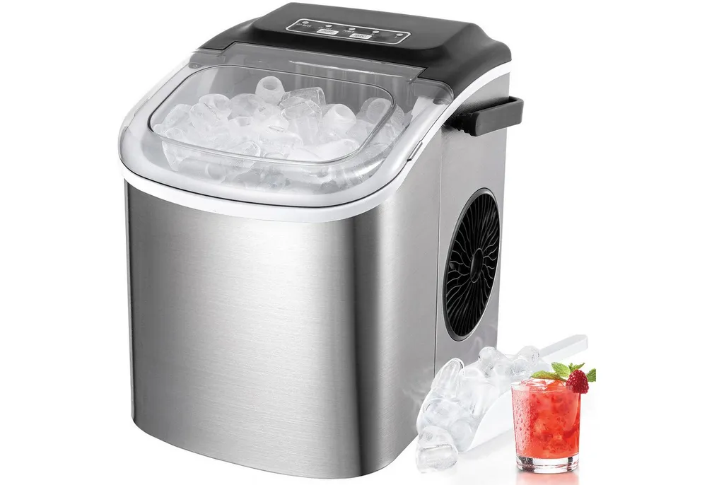 TLGREEN Eiswürfelmaschine Eiswürfelbereiter,9 Eiswürfel in 6 Minuten, 12kg/24h,2 Eiswürfel-Größen, Stummschalten, Selbstreinigung
