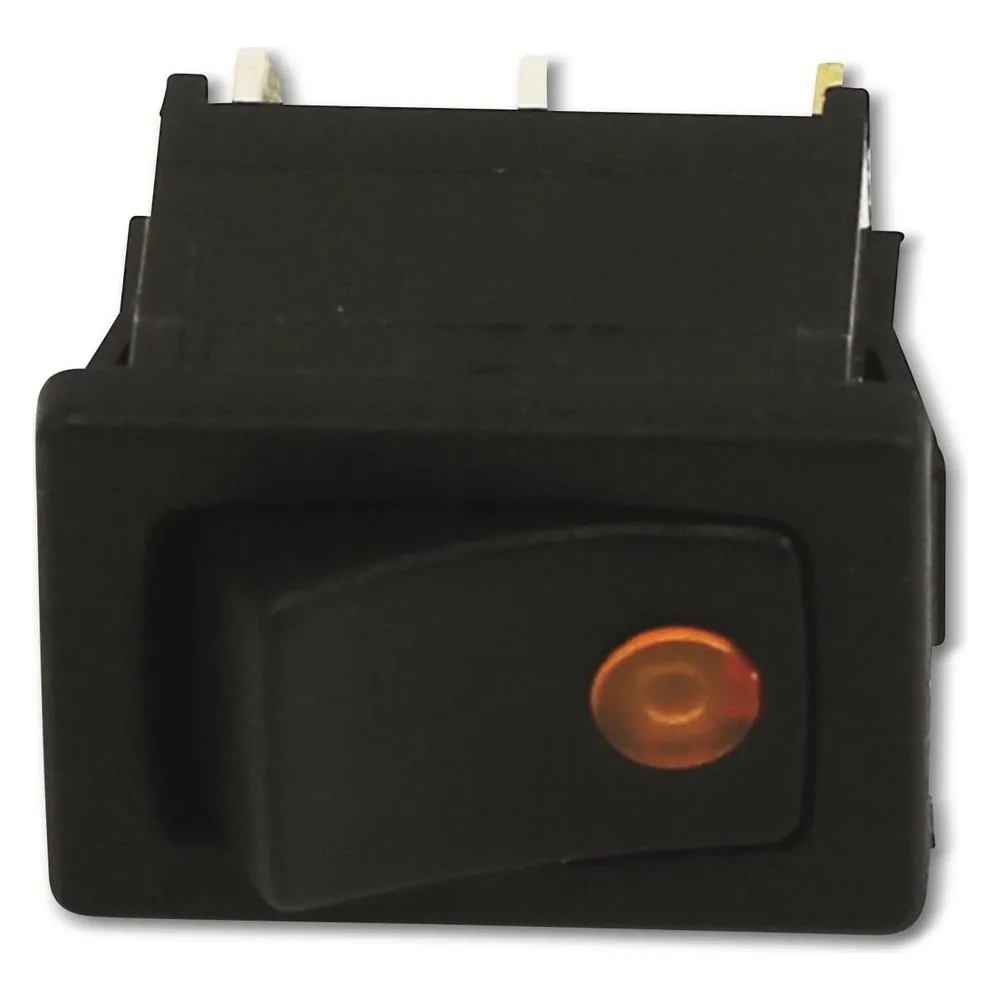Wippenschalter, 1-pol., I-0, gelb beleuchtet, 12V-/16A