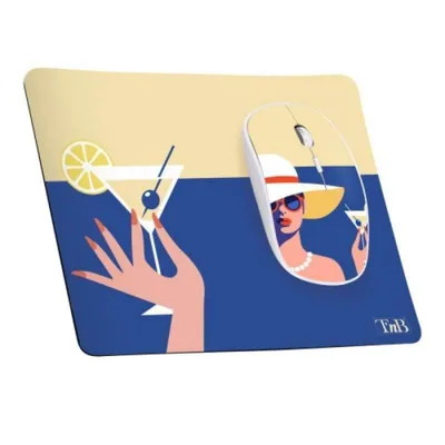 Maus T'nB COCKTAIL EXCLUSIV kabellos ambidextrisch mehrfarbig mit Mauspad und USB-Dongle