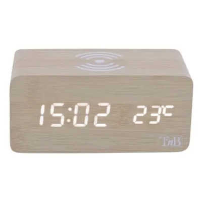 Alarmuhr PcComponentes Digital mit 10W-Wireless-Ladestation, LCD-Display, Thermometer und 3 Alarmen
