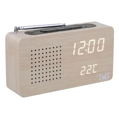T'nB CLOCKFMWD Radio Uhr Digital Holz