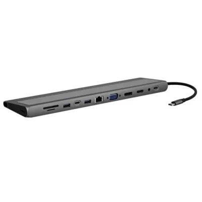 USB-C Hub T'nB DSMST12V2 12 Ports 5000 Mbit/s 4K 60Hz Ethernet USB 3.2 USB 2.0 VGA Aluminium