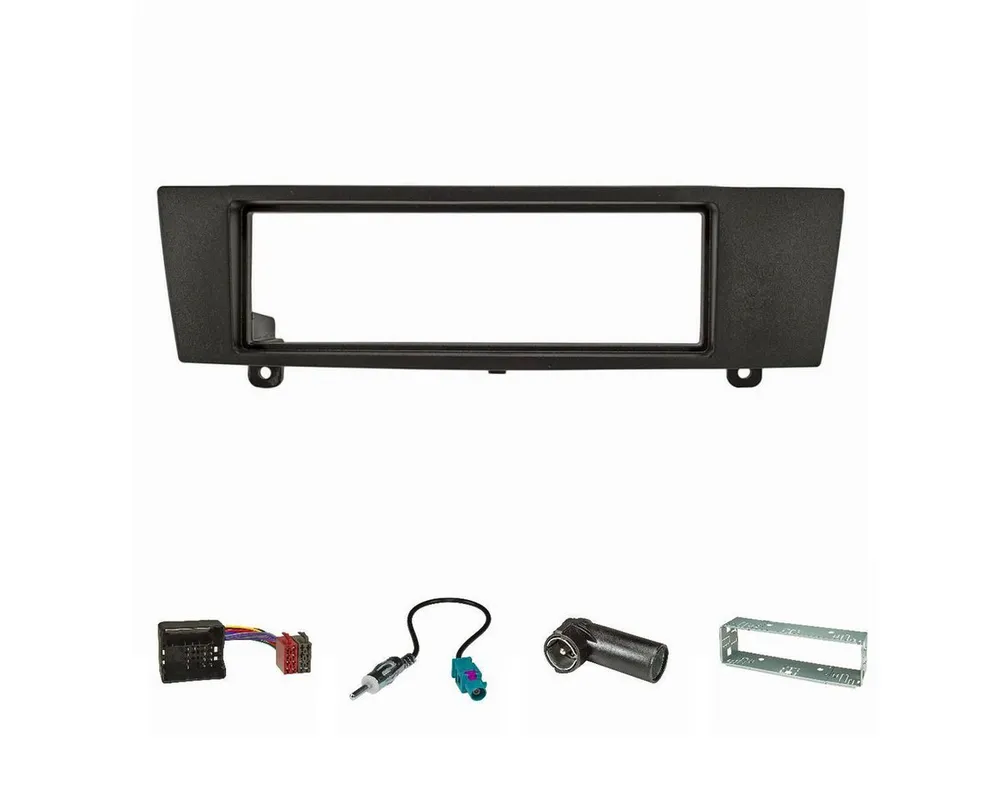 tomzz Audio Radioblende Set passt für BMW 1er E87 3er E90 Z4 E89 schwarz mit Quadl Autoradio