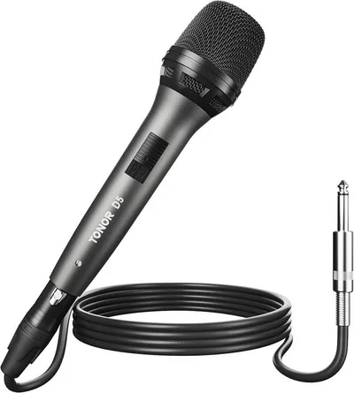 TONOR Mikrofon TONOR D5 Dynamisches Mikrofon Gesang Karaoke Nierenmikrofon XLR 4,5m