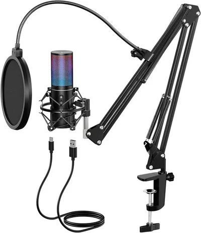 TONOR Streaming-Mikrofon Q9S RGB USB Mikrofon Gaming Streaming Podcast PC PS5 Kondensator