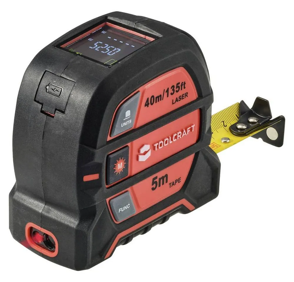 TOOLCRAFT Entfernungsmesser 2 in 1 Laser-Entfernungsmesser Max. 40 m mit Maßband TO-8597142