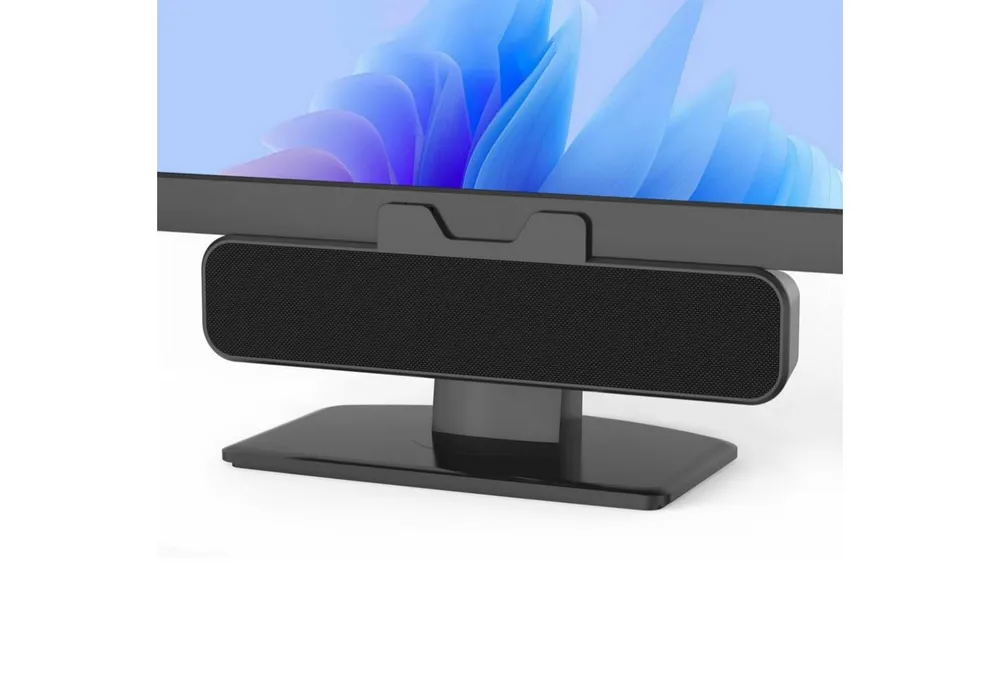 Toomoke 10W PC Lautsprecher, USB Monitor Speaker mit Clip-On, HD Stereo Sound PC-Lautsprecher (10 W, USB A/C für PC, Laptop, Desktop, Plug and Play, Akustikstoff)