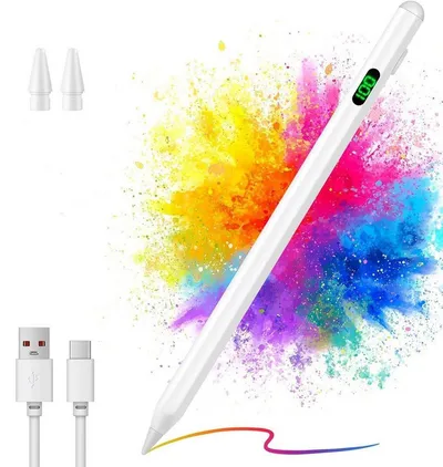 Toomoke Eingabestift Stylus Pen für Touchscreen, Aktiver Universal Stylus Stift (Kompatibel mit iPad/iPhone/Samsung & Anderen iOS/Android Smartphone Tablet Geräten Tablet Stift mit Power Display)