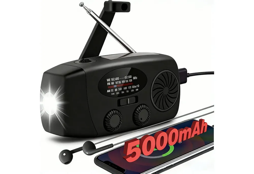 Toomoke Notfallradio, Solar Radio, Tragbares Radio, AM/FM/NOAA Kurbelradio Notfallradio (Led Taschenlampe, SOS-Alarm, handy ladefunktion, für Camping, Ourdoor)