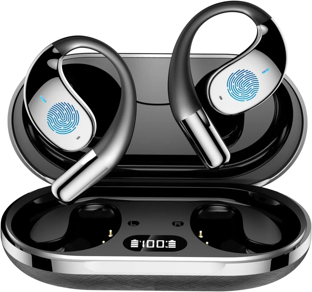 Toomoke Open-Ear-Kopfhörer mit KI-gestützter Übersetzungsfunktion, Open-Ear-Kopfhörer (Bluetooth 5.4, Sport-Kopfhörer mit Ladeetui)