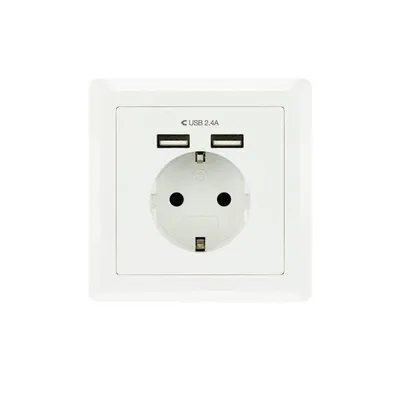 Steckdosenleiste TooQ 1 Steckplatz 2 USB-A mit Schutz Weiß