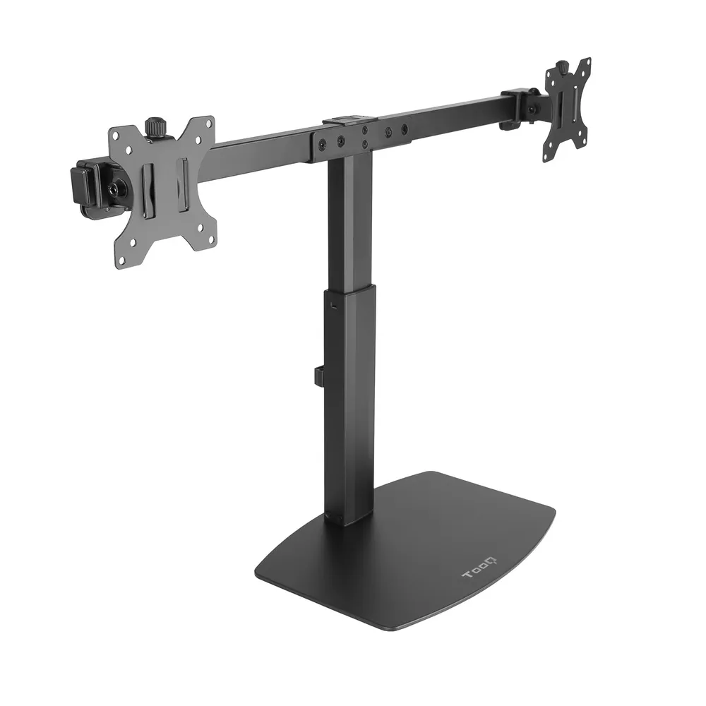 TooQ DB1727TN-B Tischständer, 2 Arme, 17–27 Zoll, VESA 100 x 100, Schwarz