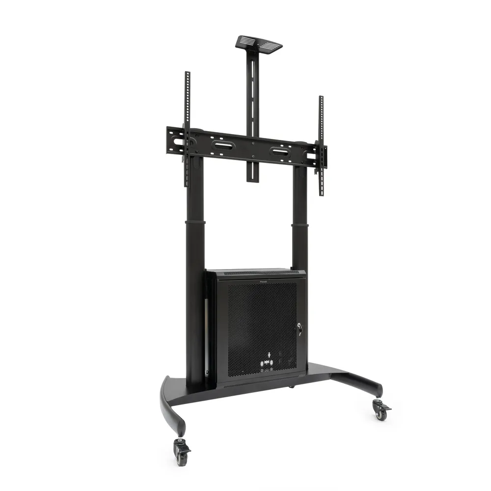 Bodenständer TooQ NARNIA 60-100" mit Multischrank und Rack-Zubehör Höhenverstellbar Schwarz