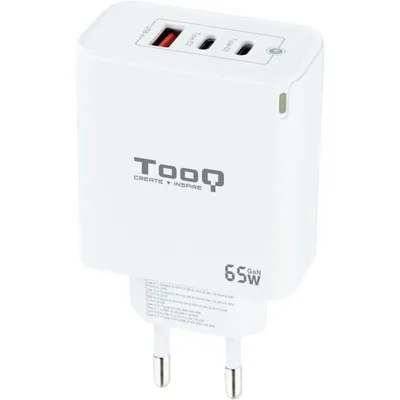 TooQ TQWC-GANQC2PD65WT Wandladegerät 2xUSB-C/USB 2.0 65W Weiß