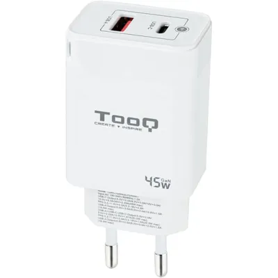 TooQ TQWC-GANQCPD45WT Dual USB-C/USB 2.0 Wandladegerät 45 W Weiß