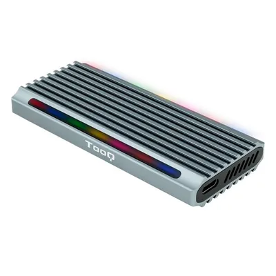 TooQ Shinobi Externes Gehäuse für M.2 NGFF/NVMe SSD USB-A 3.1 Gen2 RGB Grau