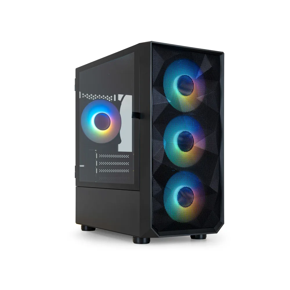 Gehäuse Seizure TQGCC901-B Mini Tower Gaming RGB Lüfter PC Schwarz micro ATX Mini-ITX