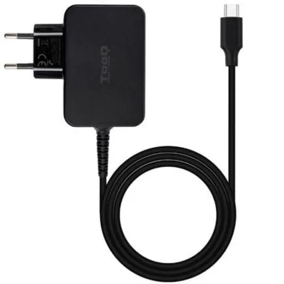 TooQ TQLC-USBCGAN45PD GaN 45W USB-C Tragbares Ladegerät/ Automatisch/ 1,8m Kabel/ Schwarz