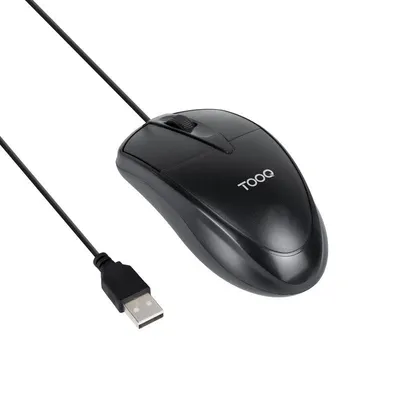 Ratón TooQ TQM-1001-B USB 1000 DPI Ambidextrisch Schwarz