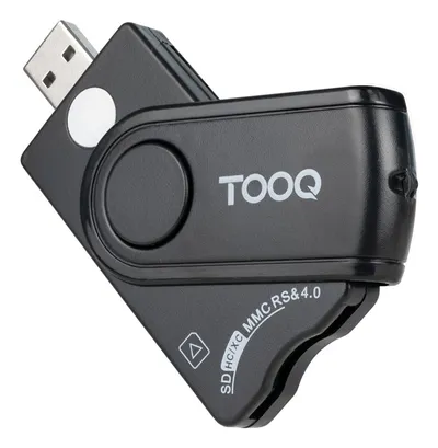 Smartcard-Lesegerät TooQ TQR-3012B USB-A Kompatibel mit DNI SIM SD Schwarz