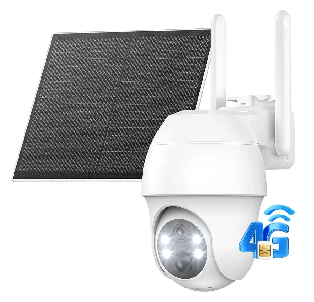 Topcony Überwachungskamera 4G LTE Überwachungskamera Aussen Akku mit SIM Karte Aussen Solar/Akku (Aussen, Außenbereich,Home,Schule,Geschäft,Wald,Farm,Campingbus,Straße, Bewegungserkennung&Alarm,IP65 &Solarstromversorgung,Alexa, 1-tlg., 15M Farbnachtsicht und Infrarot-Nachtsicht., 2-Wege-Audio,ohne WLAN, 2K Überwachungskamera Solar mit PIR Erkennung 350°/90° Schwenkbar)