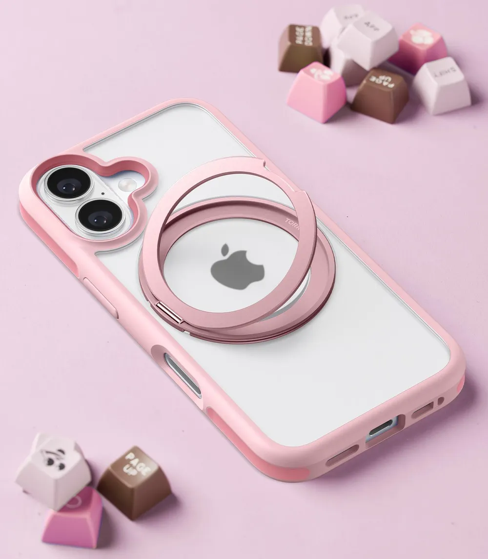 Ostand R Fusion Series für iPhone 16 Pink Handyhülle