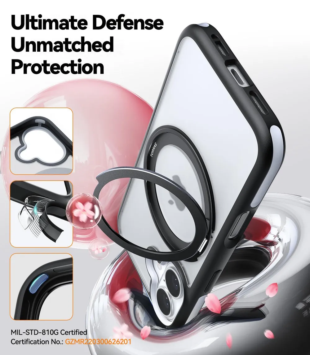 Ostand R Fusion Series für iPhone 16 Black Handyhülle