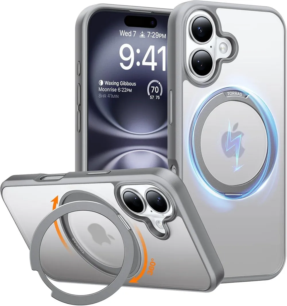 Ostand Pro Series für iPhone 16 Titanium Grey Handyhülle