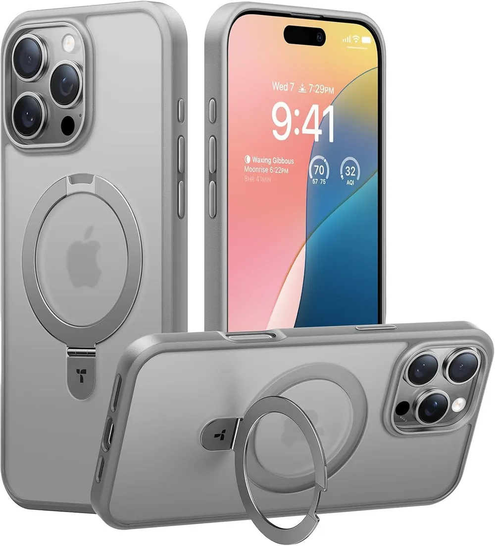 Ostand Series für iPhone 16 Pro Titanium Grey Handyhülle
