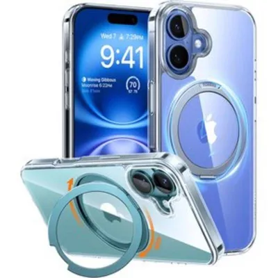 Funda para móvil Torras Ostand Pro Transparent TPU mit drehbarem Ring für iPhone 16