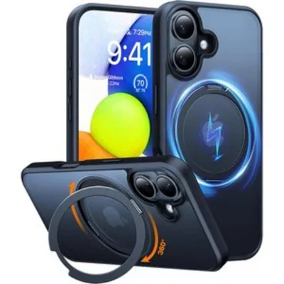Funda para móvil Torras Ostand Pro harte Antifingerabdruck Hülle schwarz für iPhone 16 Plus