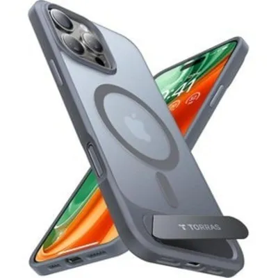 Funda para móvil Torras Pstand TPU Grau mit Magnetständer für iPhone 16 Plus