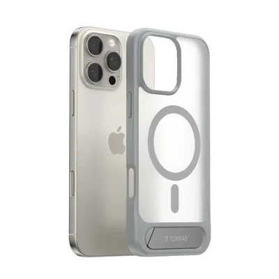 Funda para móvil Torras Pstand Cover Magnetisch Grau für iPhone 16 Pro Max